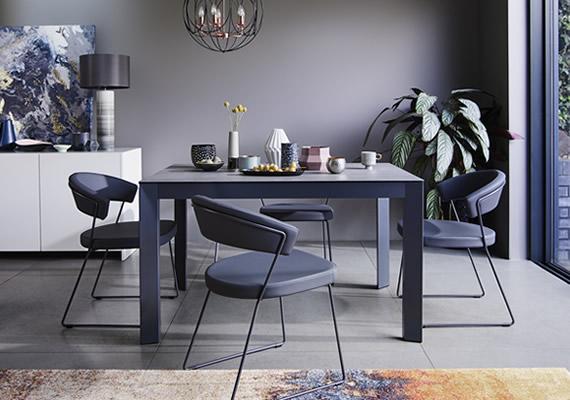 slate blue dining room