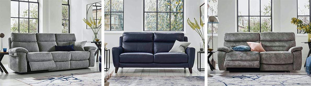 Serene 3 Seater Fabric Power Recliner Sofa with Power Headrests