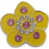 Marqueur de balle fleur jaune avec cristaux