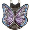 Purple Butterfly crystal ball marker with cap clip