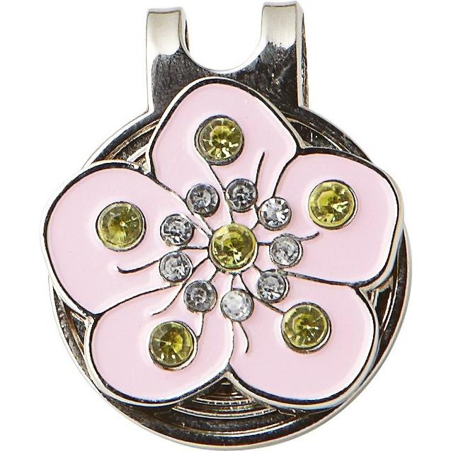 Pink Flower Crystal Ball Marker with Cap Clip