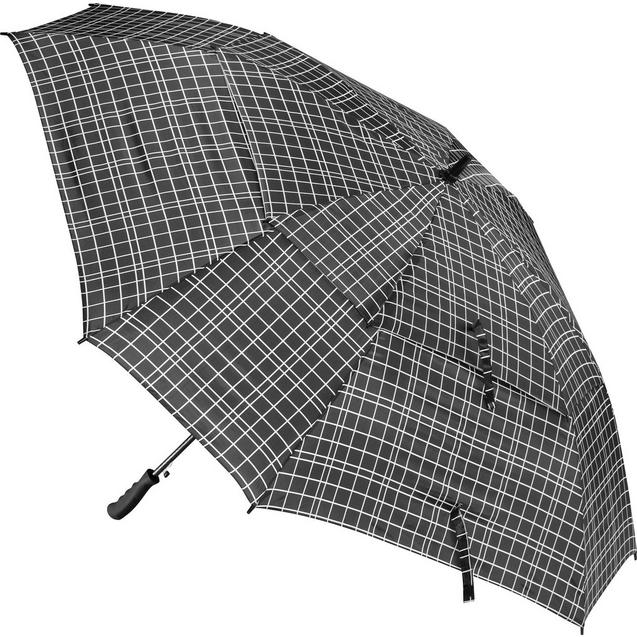 68 Inch Black and White Plaid Windbuster Umbrella