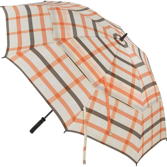 Parapluie Windbuster de 68 po à carreaux orange et blanc