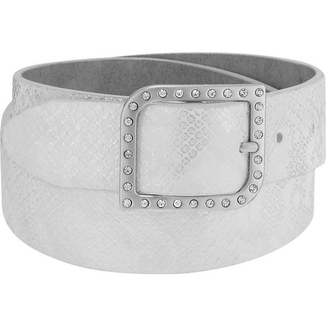 Ceinture Python ondulée à boucle avec crystal de roche pour femmes