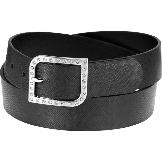 Ceinture à imprimé de reptile avec boucle à pierres pour femmes MAGGIE LANE