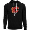 Men's Suede Calgary Flames Crest Hooded Pullover