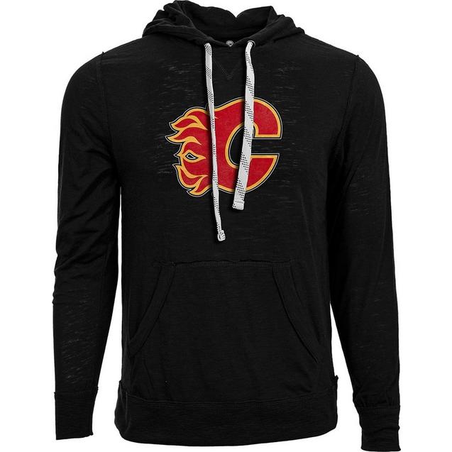 Men's Suede Calgary Flames Crest Hooded Pullover