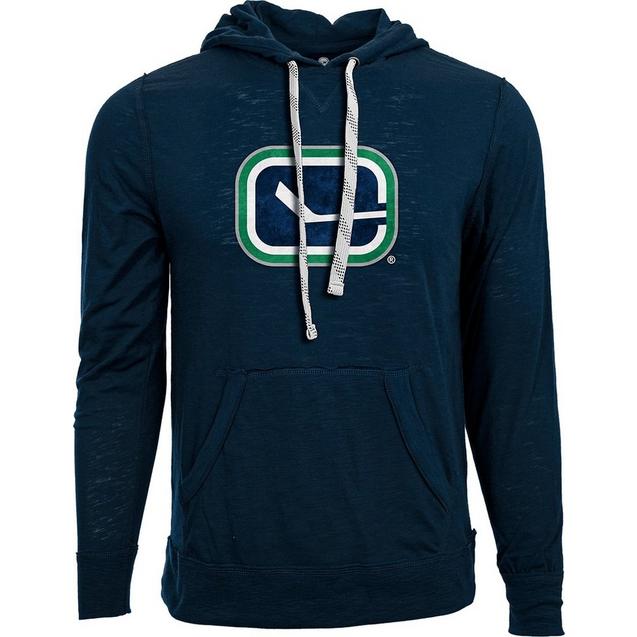 Men's Suede Vancouver Canucks Crest Hooded Pullover