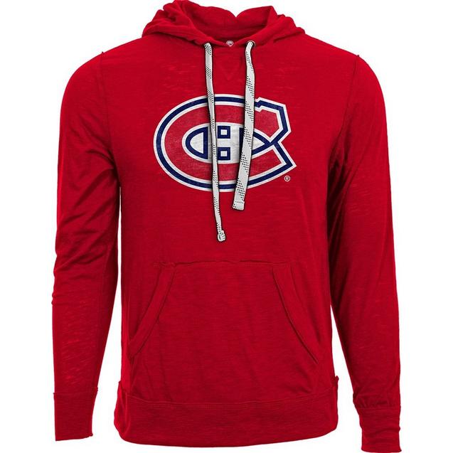 Pull Canadiens de Montréal à capuchon avec écusson en suède pour hommes