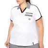 Polo jersey à manches courtes avec col imprimé pour femmes