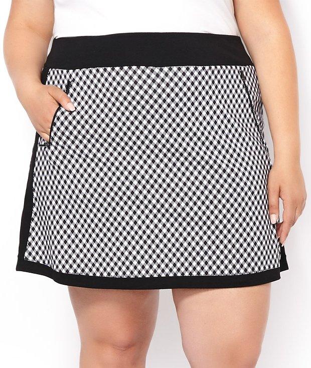 Women's Jersey Knit Check Printed Pull On Skort