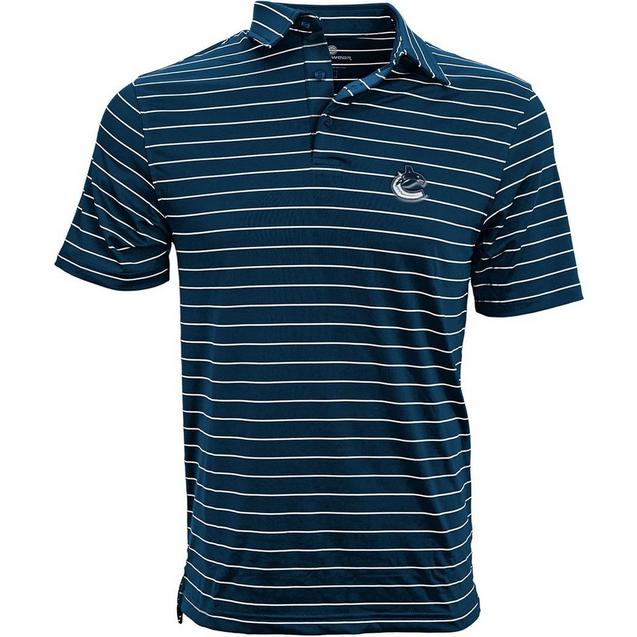 Polo Monaco Canucks de Vancouver rayé à manches courtes pour hommes