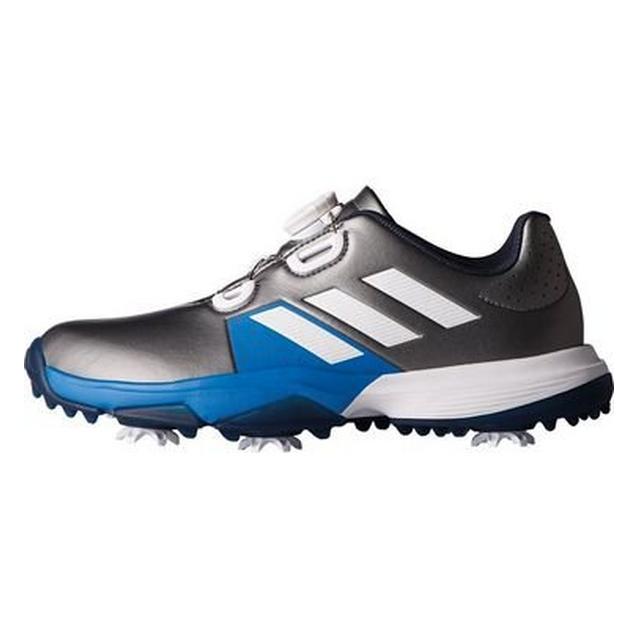 Junior Adipower Boa Spiked Golf Shoe - Silver/Blue