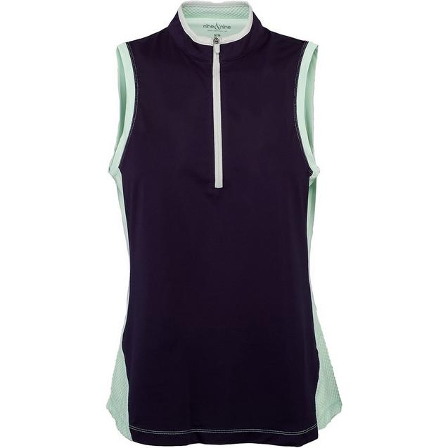 Women's Colourblock Zip Sleeveless Mock NINE & NINE