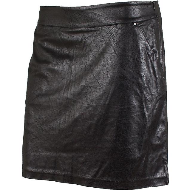 Jupe-pantalon en faux cuir délavé pour femmes