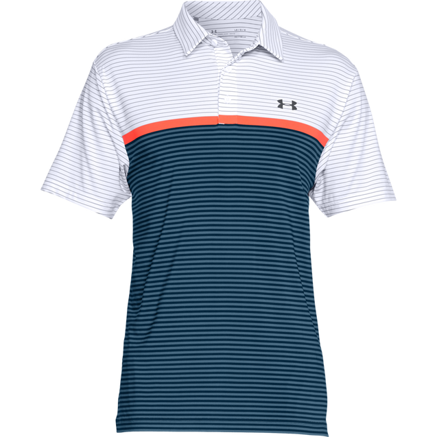 Under armour men's playoff best sale super stripe golf polo