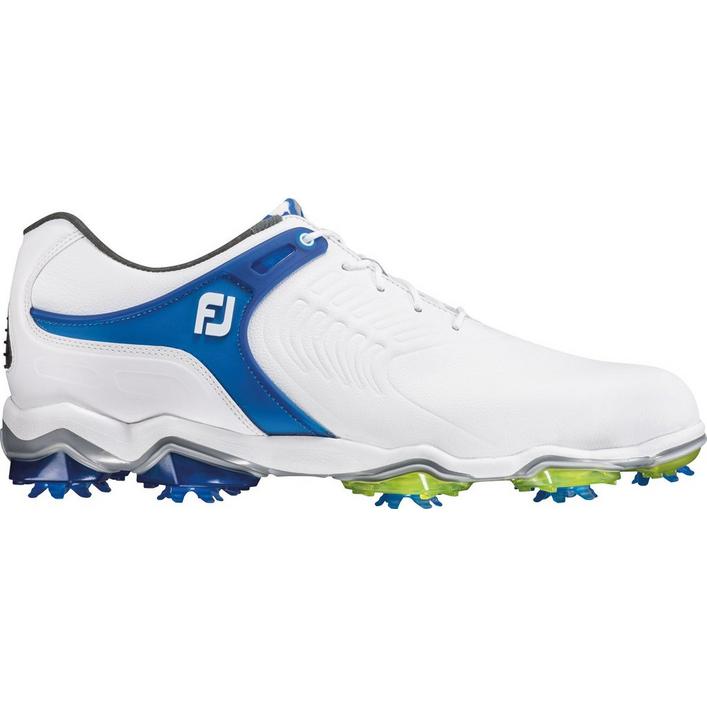Mens Tour S Spiked Golf Shoe - WHT/BLU | FOOTJOY | Golf Town Limited