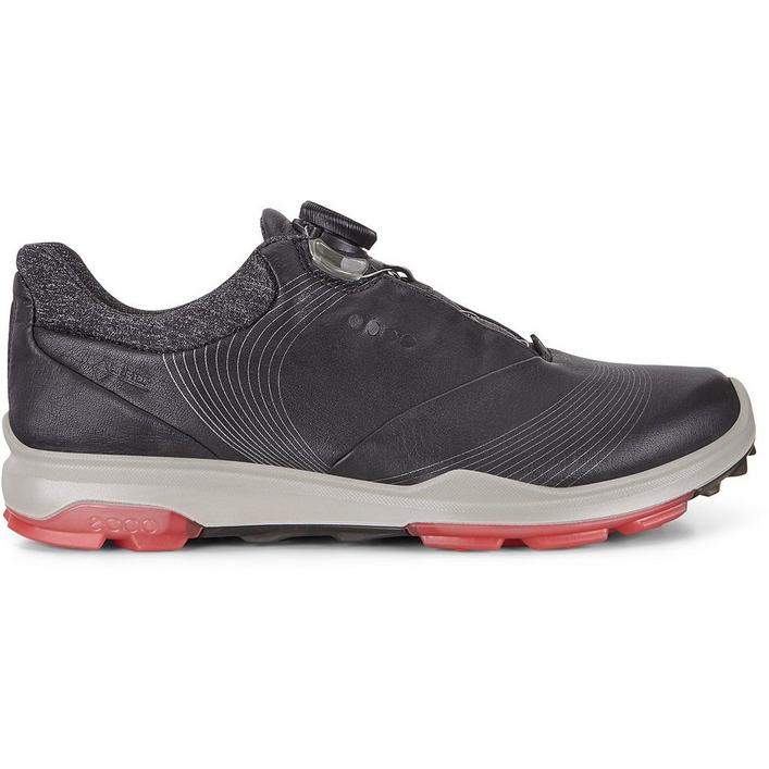 Womens Goretex Biom Hybrid 3 Boa Spikeless Golf Shoe BLK/PNK ECCO