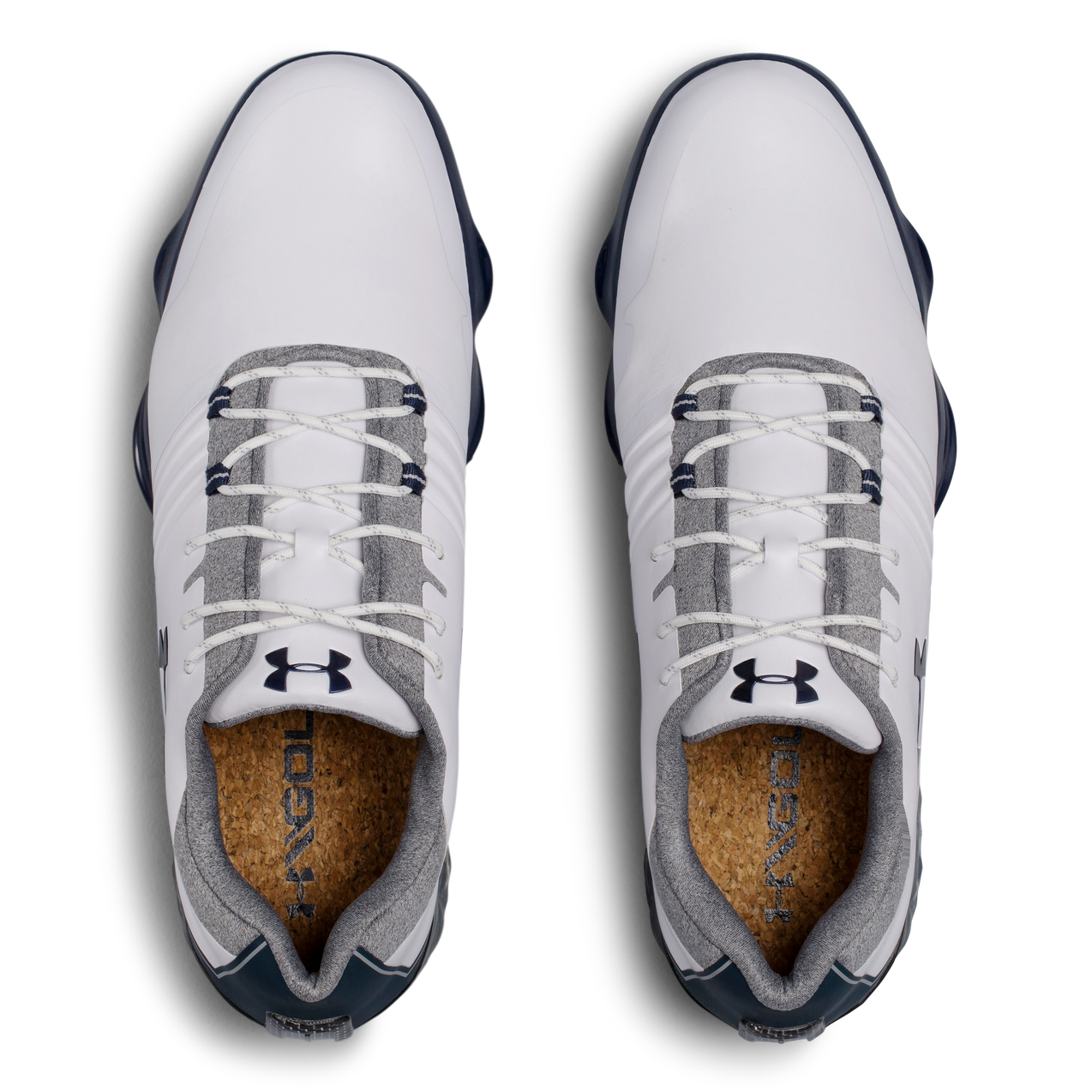Mens Match Play Spiked Golf Shoe - WHT/GRY/NVY