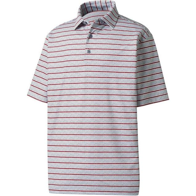 Men's Lisle Space Dye Stripe Short Sleeve Polo