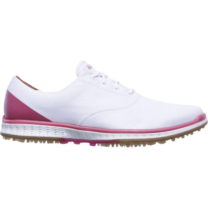 Women's Go Golf Elite 2 Canvas Oxford Spikeless Golf Shoe WHT/PNK