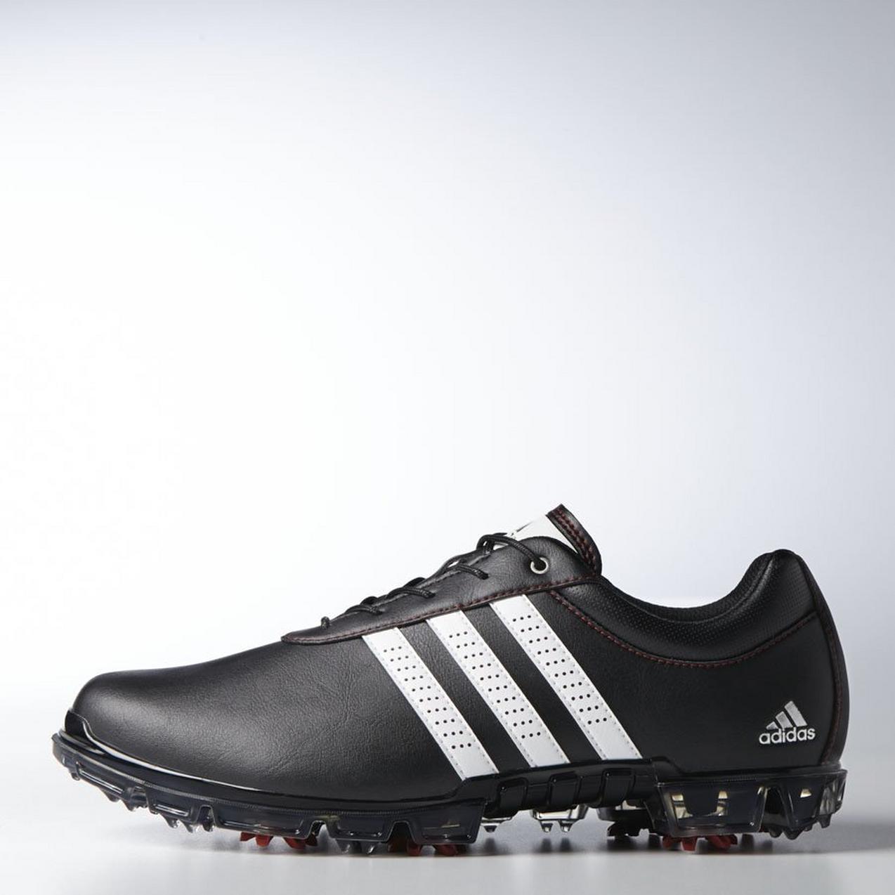 Men s Adipure Flex Spiked Golf Shoe Black White Red