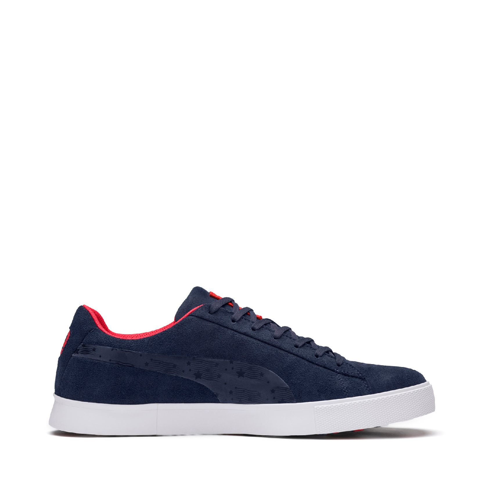 Men's Suede G Ryder US Spikeless Golf Shoe Navy/Red/White PUMA