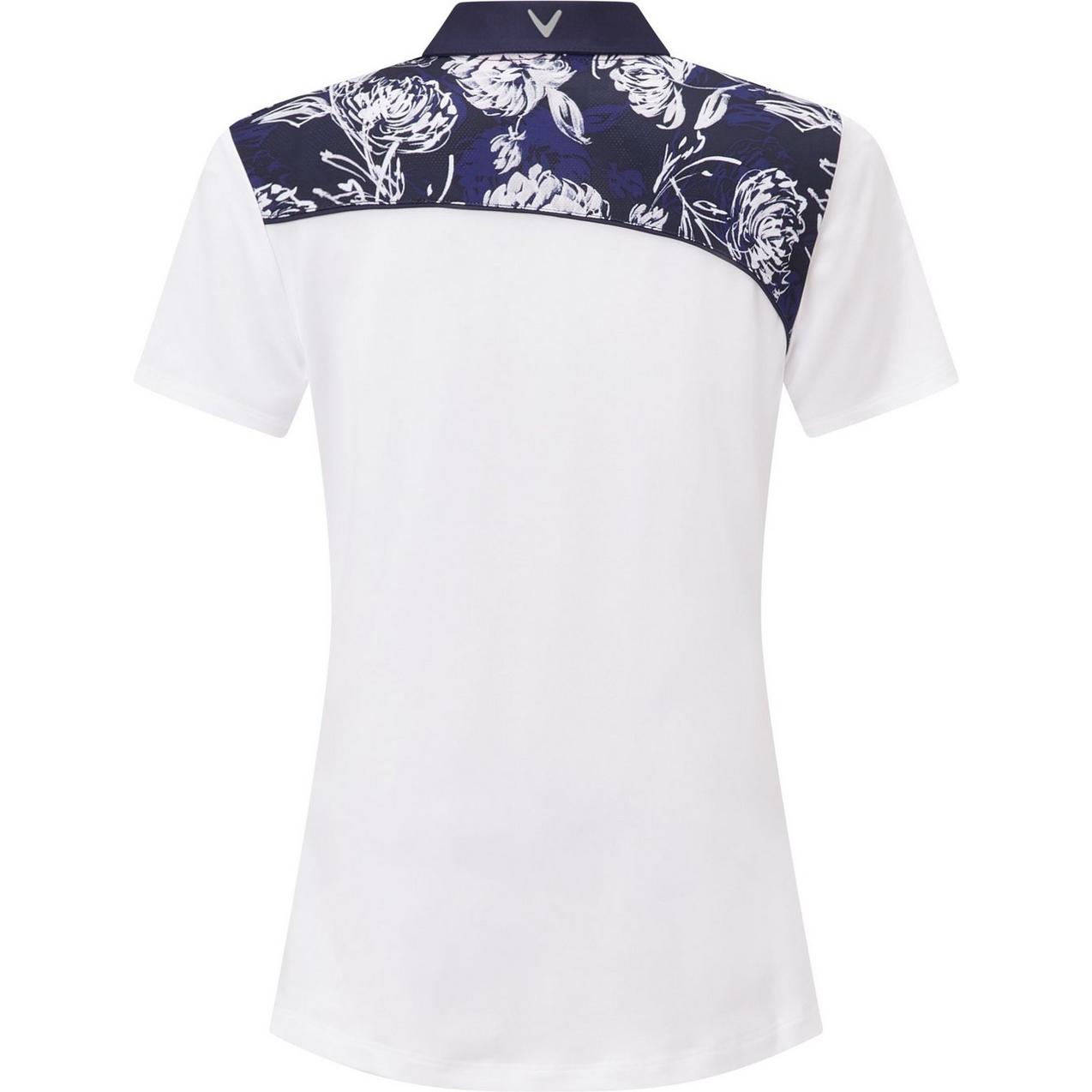 Women's Tropical Print Asymmetrical Panel Short Sleeve Polo