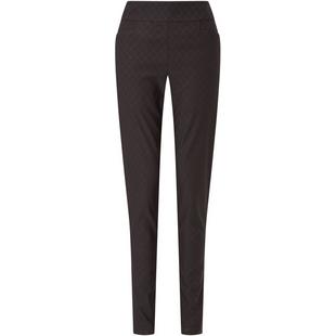 Pantalon extensible gaufré à imprimé Argyle à taille élastique pour femmes