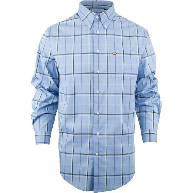 Men's Enlarged Plaid Woven Long Sleeve Shirt