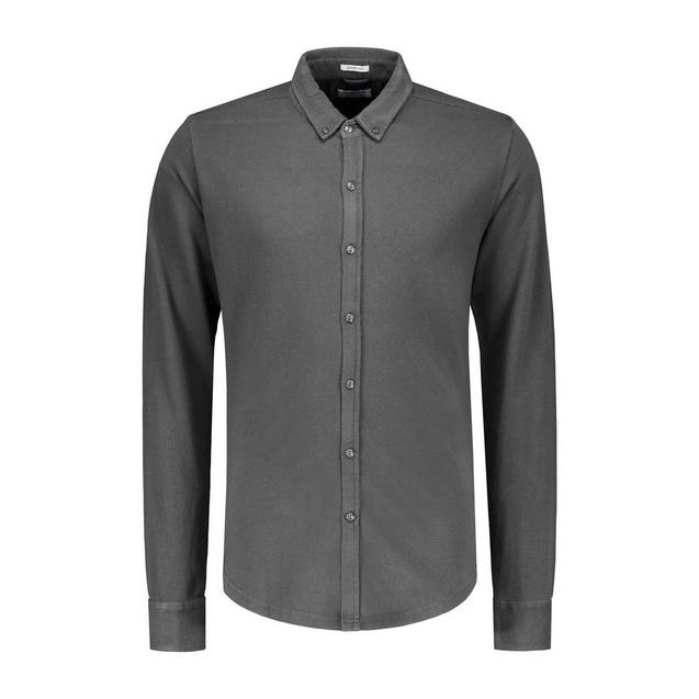 Men's Brush Pique Woven Long Sleeve Shirt