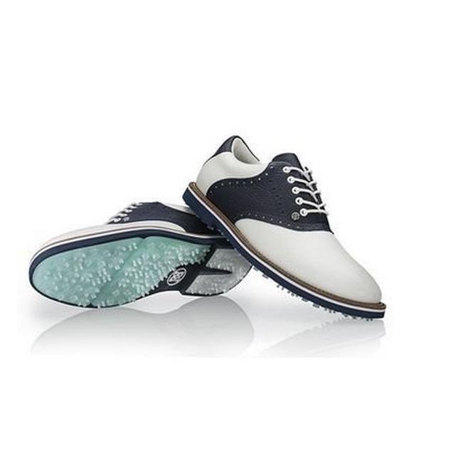Men's Saddle Gallivanter Spikeless Golf Shoe - White/Navy 