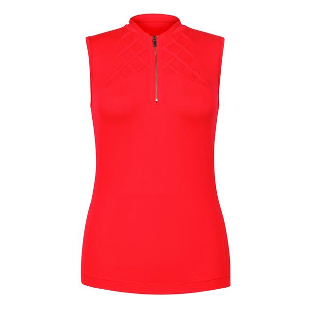 Women's Coral Solid Sleeveless Top 