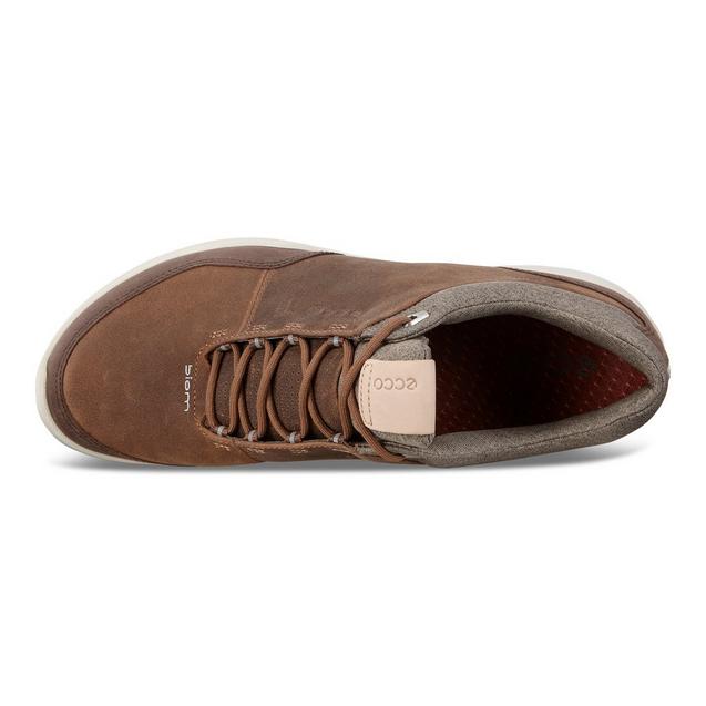 Men s Goretex Biom Hybrid 3 Nubuck Spikeless Golf Shoe BROWN ECCO Golf Shoes Men s Golf Town Limited