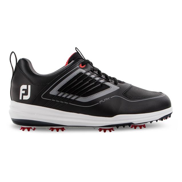 Men's Fury Spiked Golf Shoe - BLACK/GREY/RED