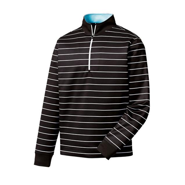 Men's Double Layer Jersey Stripe 1/2 Zip Pullover