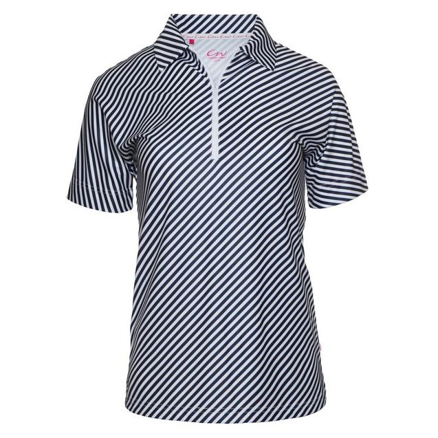 Women's Diagonal Stripe Short Sleeve Polo 