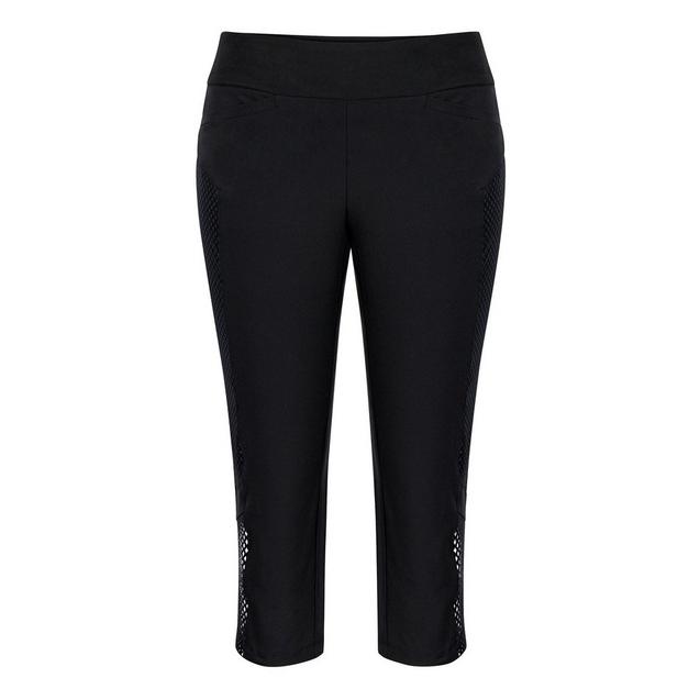 Pantalon 7/8 avec insertions en maille à taille élastique pour femmes