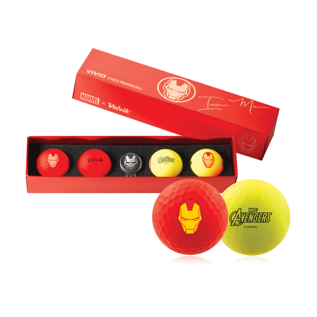 Marvel Vivid 4 Pack Gift Set Golf Balls - Iron Man Edition VOLVIK