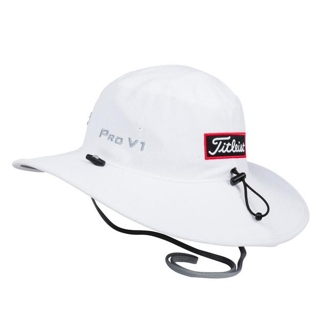 Chapeau Seau Titleist Large Bord Blanc - Marque Texace, Unisexe, Neuf, Idéal Golf Et Casual
