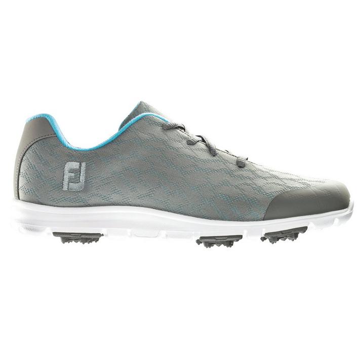 turquoise and grey shoe