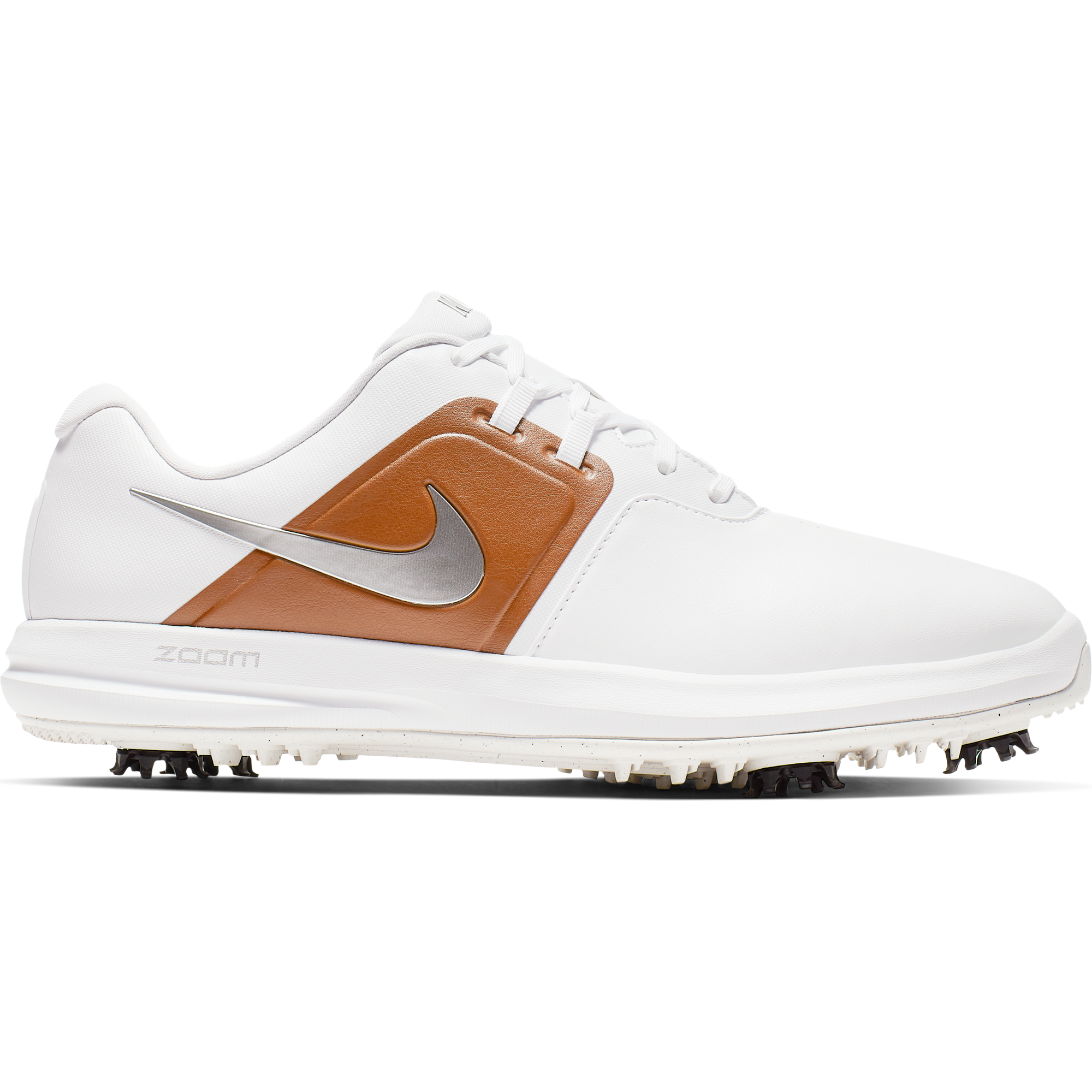 Nike Air White Brown Leather Oxford Style Soft Spike Men\'s 9.5 Golf Shoes Nike Air Golf Shoes Mens Sz 9.5 Brown White Gold Sport Lace  main image 2