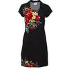 Women's Open Neck Floral Dot Printed Short Sleeve Dress