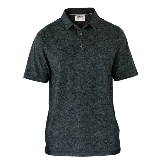 Polo à imprimé de feuilles à manches courtes pour hommes LINKSOUL