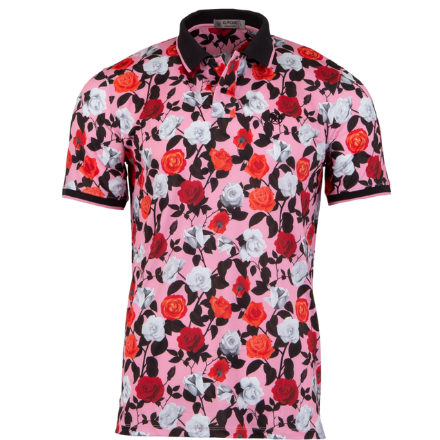 Men's Rose Printed Short Sleeve Shirt