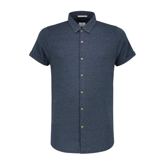 Men's Universe Dot Melange Jersey Button Up Short Sleeve Shirt