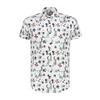 Chemise Hawaii Fine extensible en popeline avec boutons à manches courtes pour hommes