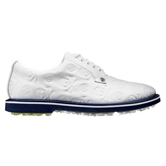 Men's Embossed Skull Gallivanter Spikeless Golf Shoe - White/Blue