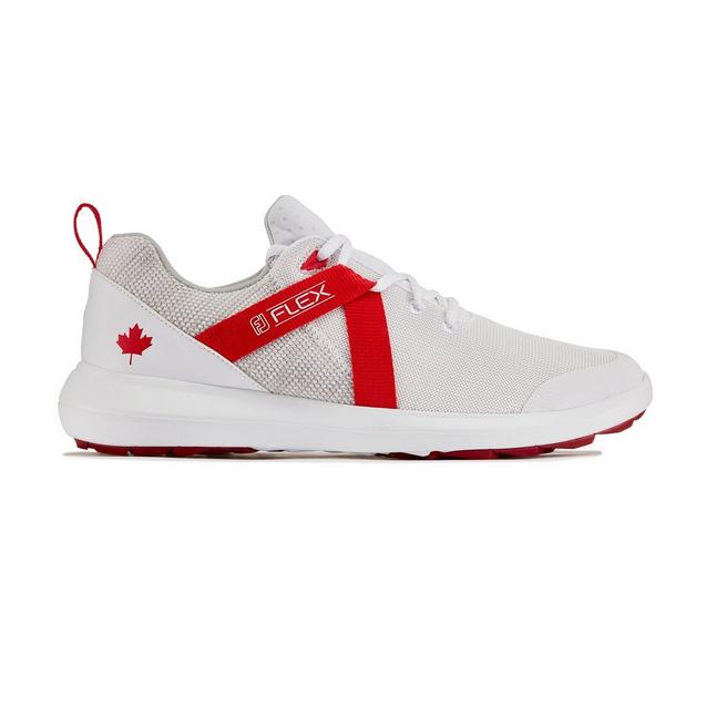 Chaussures Flex sans crampons pour hommes - Édition Canada (Blanc/Rouge) FOOTJOY