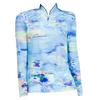 Women's Sunsense Watercolour Printed Quarter Zip Long Sleeve Top